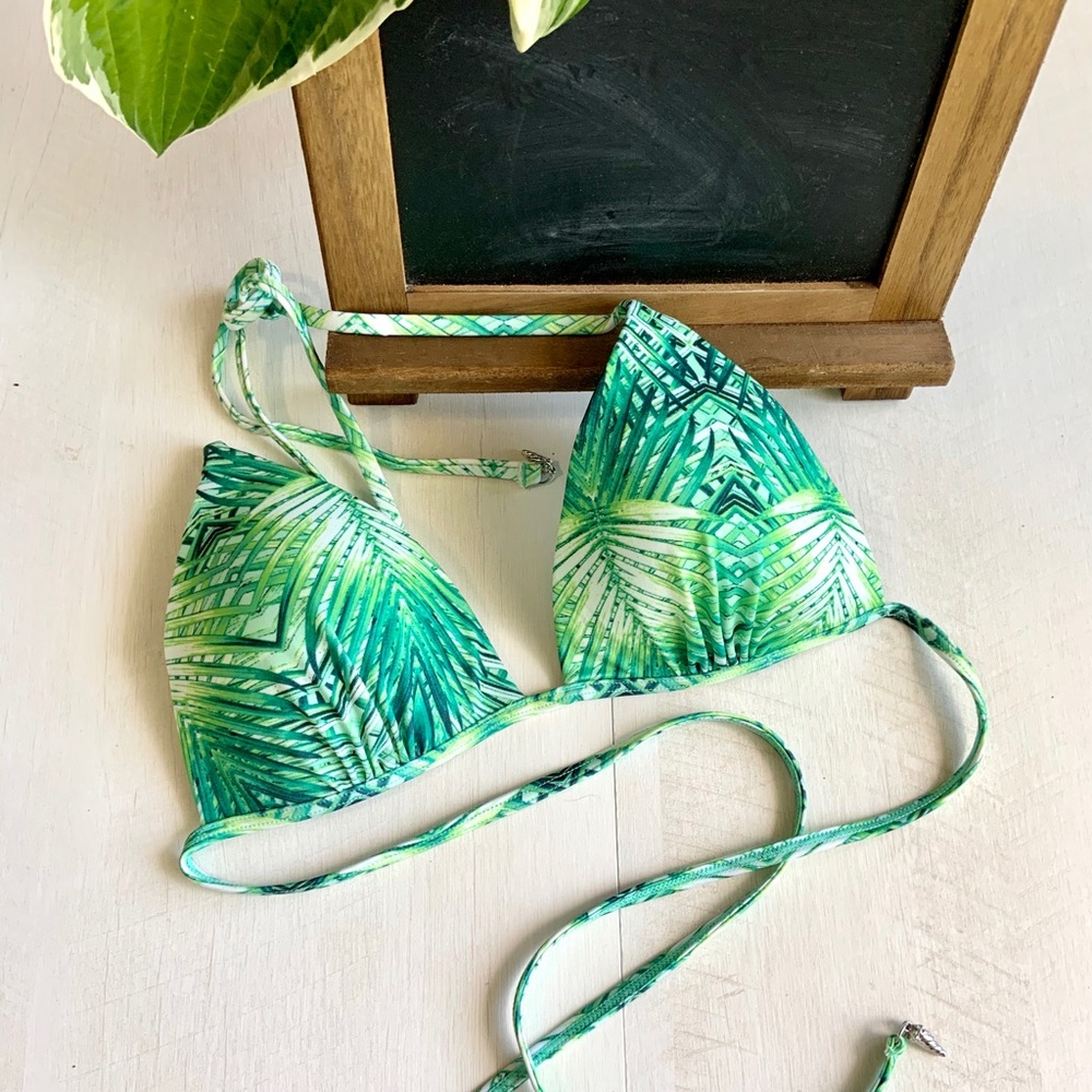 Palm Print Bikini Top